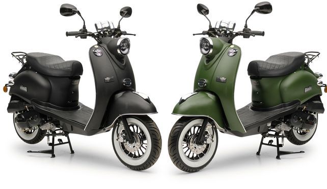 Retro Motorroller MiniMe 2.0 in Schwarz oder Grün Matt Lackierung
