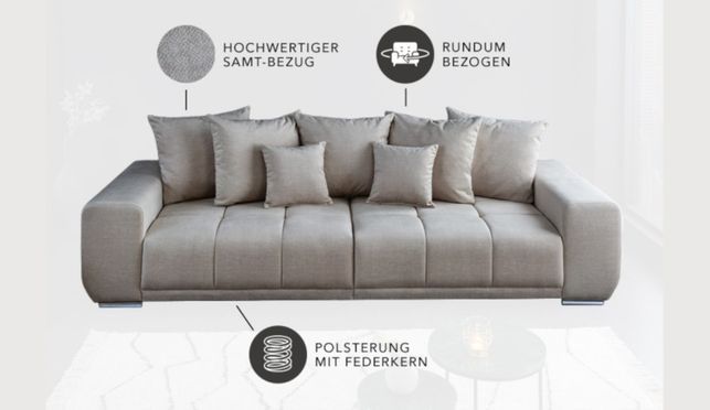 Dein neues, elegantes Sofa - inkl. Kissen!