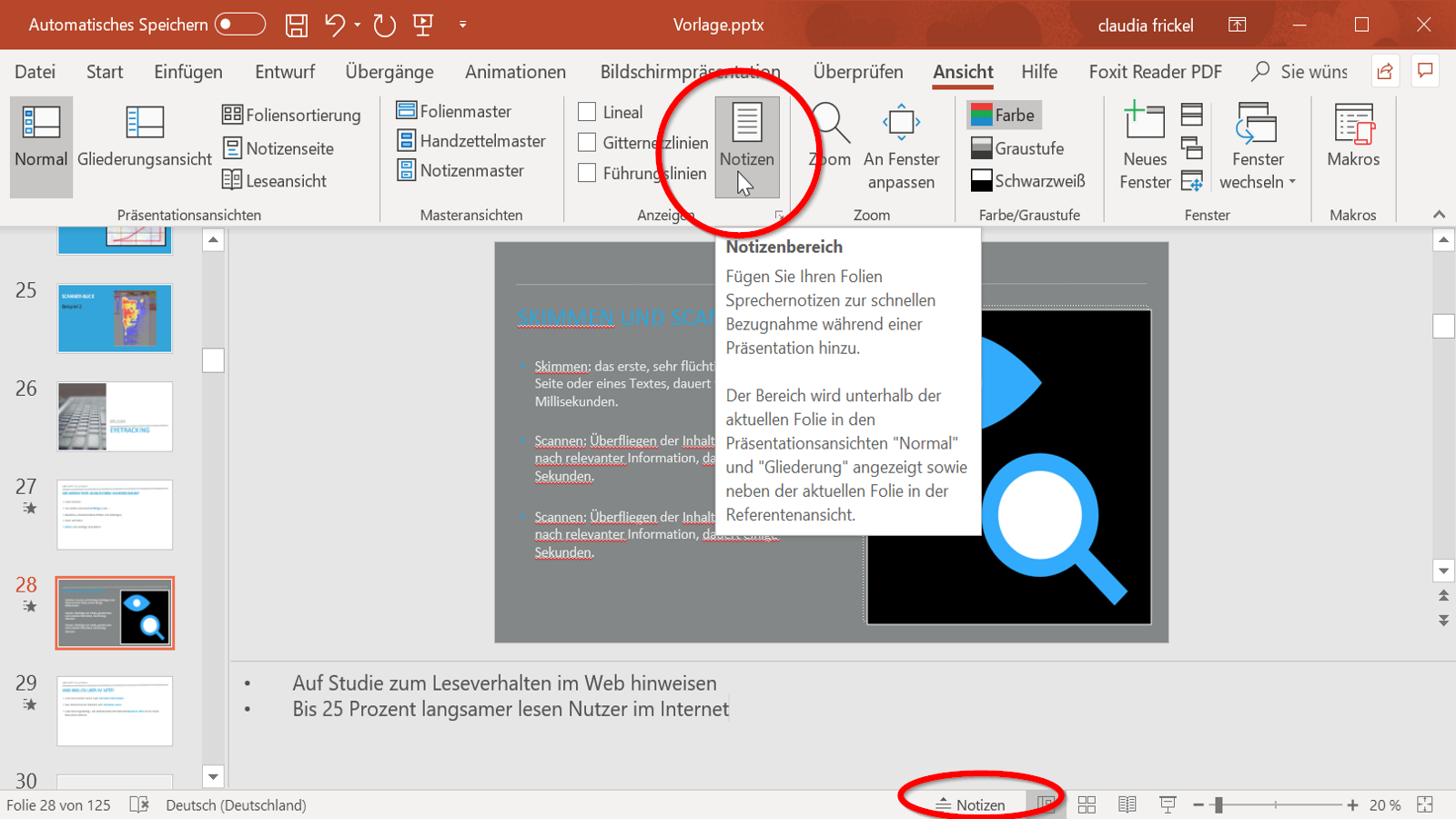 PowerPoint Notizen einfügen anzeigen drucken UPDATED