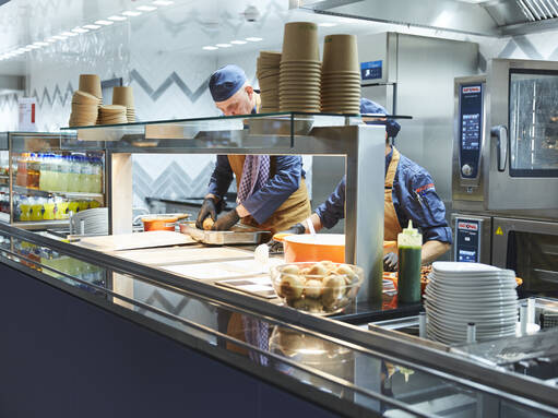 Ausgabestation der OTTO-Kantine Ausgabestation der OTTO-Kantine