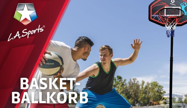 Mobile Basketball-Anlage - Komplett Set mit Basketballkorb und Netz