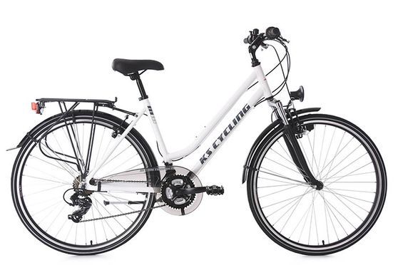 Trekkingrad Damen Alu-Rahmen 28'' Metropolis weiß 48 cm Flachlenker KS Cycling