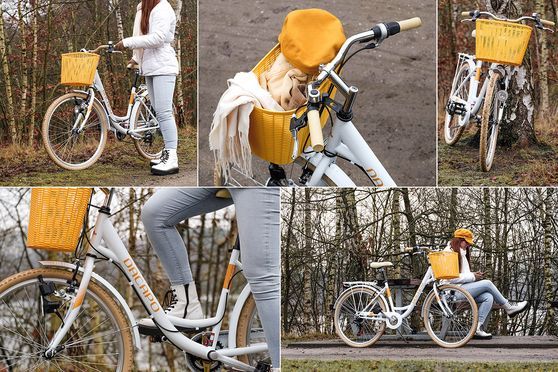 Damenfahrrad 28" Cantaloupe weiß mit Korb RH 48 cm 6 Gänge KS Cycling