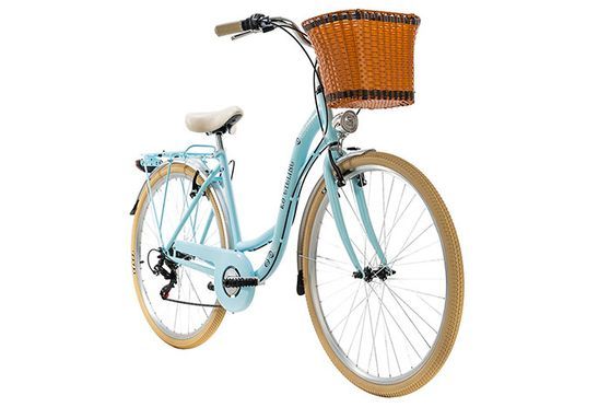 Damenfahrrad Cityrad 28'' Casino blau 6 Gänge RH 48 cm mit Korb KS Cycling