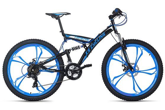 26" Fully Mountainbike „TOPSPIN“ MTB Magnesium Aluminium Laufräder 21 Gänge schwarz KS Cycling