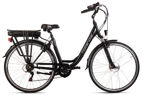 E-Citybike Damen 28" Hollandia E-Active RH 50 cm Schwarz 250 Watt Li-Ion 36V/13 Ah 6 Gänge