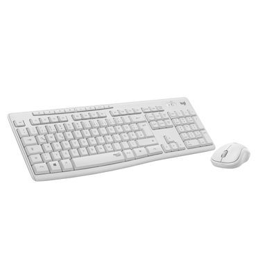 Logitech MK295 kabelloses Tastatur Maus Set, SilentTouch, optischer Spurführung, QWERTZ Weiß