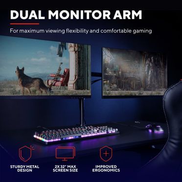 Trust Gaming GXT 1120 MARA Arm für zwei Monitore - Schwarz