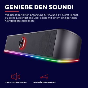 Trust Gaming GXT 619 Thorne In den RGB-Farben beleuchtete Soundbar - Schwarz