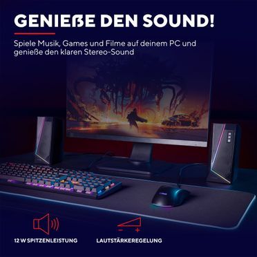 Trust Gaming GXT 609 Zoxa In den RGB-Farben beleuchtetes Lautsprecherset - Schwarz