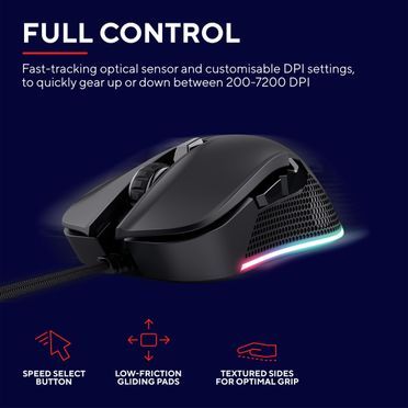 Trust Gaming GXT 922 Ybar Gaming-Maus - Schwarz