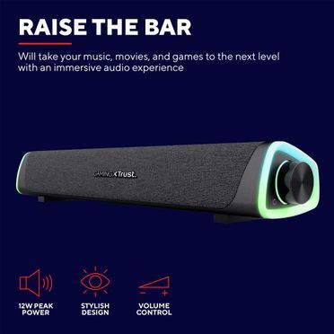 Trust Gaming GXT 620 Axon In den RGB-Farben beleuchtete Soundbar - Schwarz