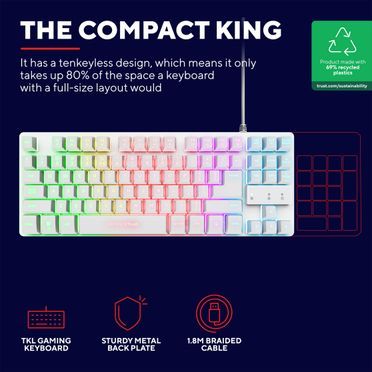 Trust Gaming GXT 833W Thado Tastatur mit TKL-Beleuchtung - Weiß DE