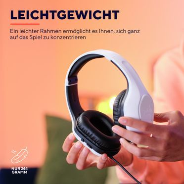 Trust Gaming GXT 415PS Zirox Federleichtes Gaming-Headset, geeignet für PS5 - Weiß