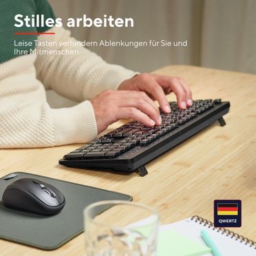 Trust Ody II Leise kabellose Tastatur - Schwarz DE