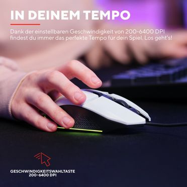 Trust Gaming GXT 109W Felox Beleuchtete Gaming-Maus - Weiß