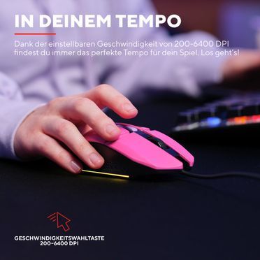 Trust Gaming GXT 109P Felox Beleuchtete Gaming-Maus - Rosa