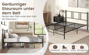 Ausreichend Stauraum unter dem Bett