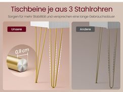 Tischbeine je aus 3 Stahlrohren