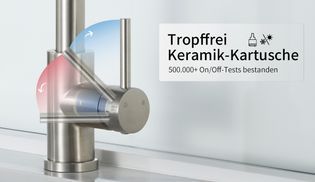 Tropffreie Keramikkartusche 500.000+ Tests bestanden