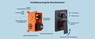 Duschmischer mit Handbrause und Ventilsteuerung