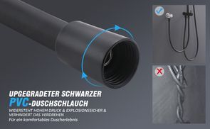 150 cm PVC Duschflexschlauch mit verstärktem Schutz