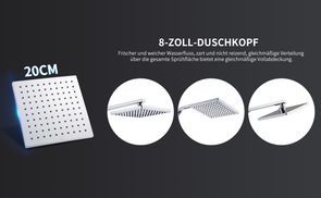 8 Zoll Duschkopf – Sanfter Wasserfluss