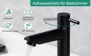 Einhebelbedienung mit 90° Drehung