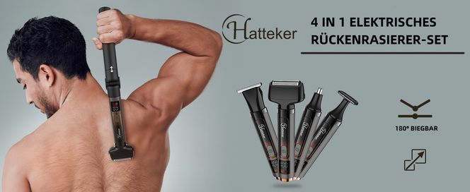  Hatteker Elektrischer Rückenrasierer 4 in 1 Kit 