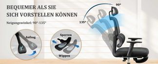 Die Rücklehnen sind bis zu 135° neigbar