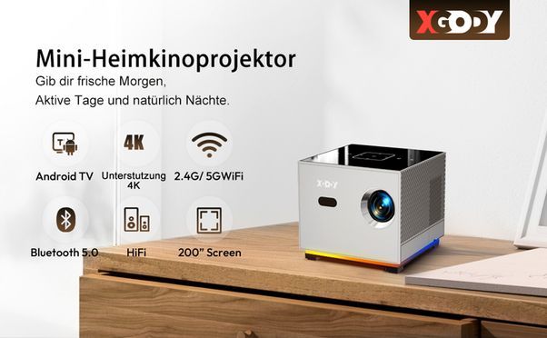 Mini 1080P Beamer HD Projektor 4K 10000LMS LCD 5G WiFi Heimkino Bluetooth