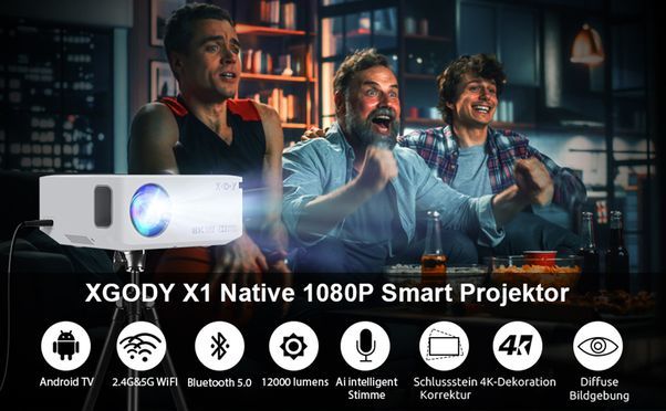 XGODY WiFi Bluetooth Projector