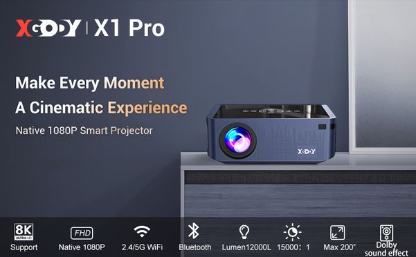 4K FHD Beamer LED Projektor 5G WiFi Native 1080P Multimedia Heimkino mit Rucksack