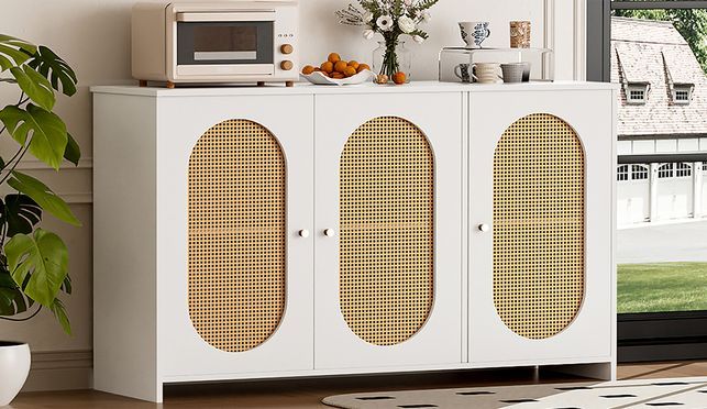 Modernes Sideboard im minimalistischen Stil 3 türiger Buffetschrank für Esszimmer, Wohnzi