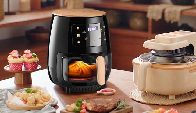 Heißluftfritteusen Air Fryer 1800W LED Touchscreen 6L Heissluft Fritteusen 6 Programmen Friteuse ohn