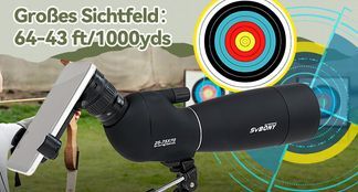 Großes Sichtfeld: 64 43 Fuß/1000 Yards