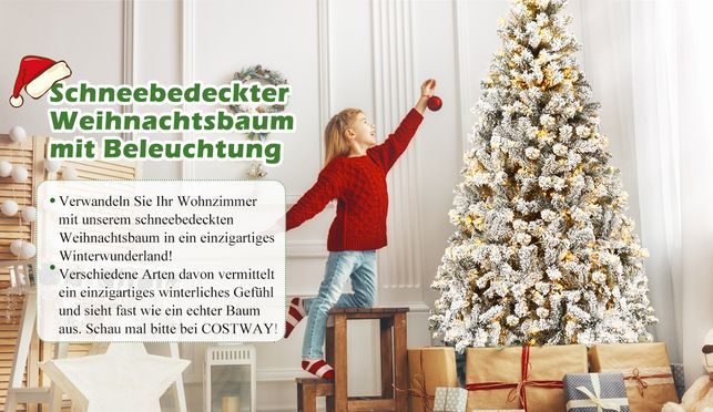 Der schneebedeckte Weihnachtsbaum von COSTWAY