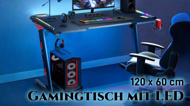 Gaming Tisch verfügt über einen 120 x 60 cm großen