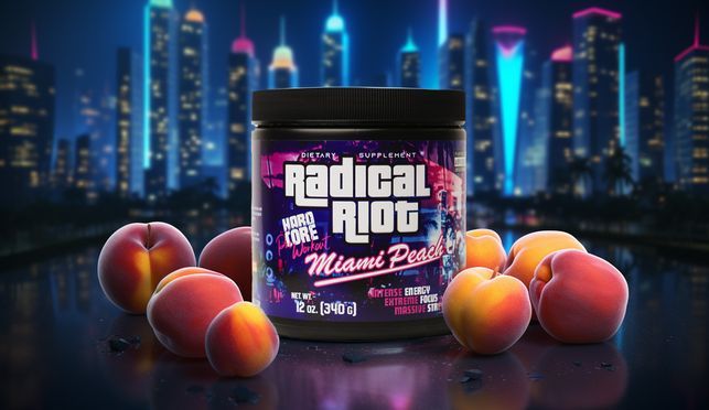 Radical Riot Hardcore Pre Workout Booster für Bodybuilder Peach Ice Tea