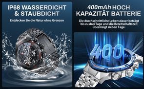 IP68 Wasserdicht & 400mAh Akku