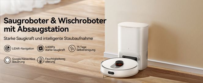 ROIDMI EVE ROOK Saugroboter mit Wischfunktion Absaugstation 5000Pa