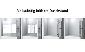 3teilig 180º Faltwand mit Seitenwand