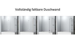 2teilig 180º Faltwand mit Seitenwand