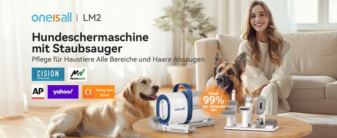 Oneisall Hundeschermaschine mit Staubsauger