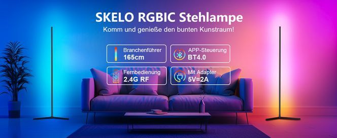 SKELO RGB Ecklampe Dimmbar