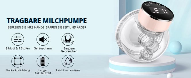 Elektrische Milchpumpe Elektrische Milchpumpe leise unsichtbare Milchpumpe 3 Modi & 9 Stufen