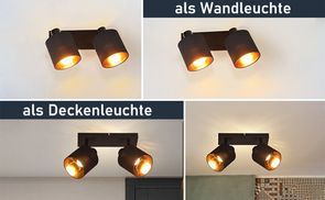 Als Wand und Deckenleuchte verwendbar