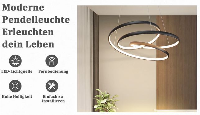 ZMH Moderne Dimmbar Pendelleuchte mit Fernbedienung für Whonzimmer