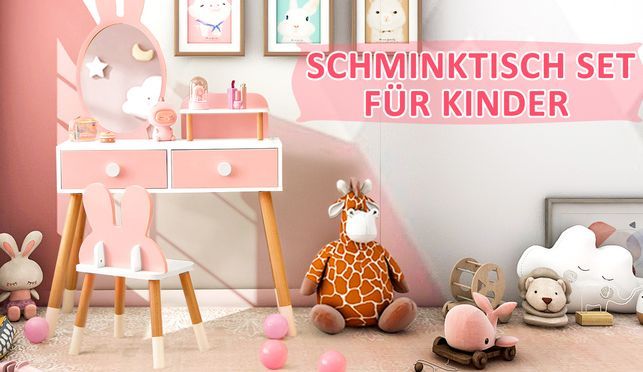 COSTWAY Kinderschminktisch Set