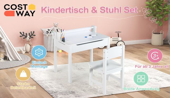 COSTWAY Kinderschreibtisch Set